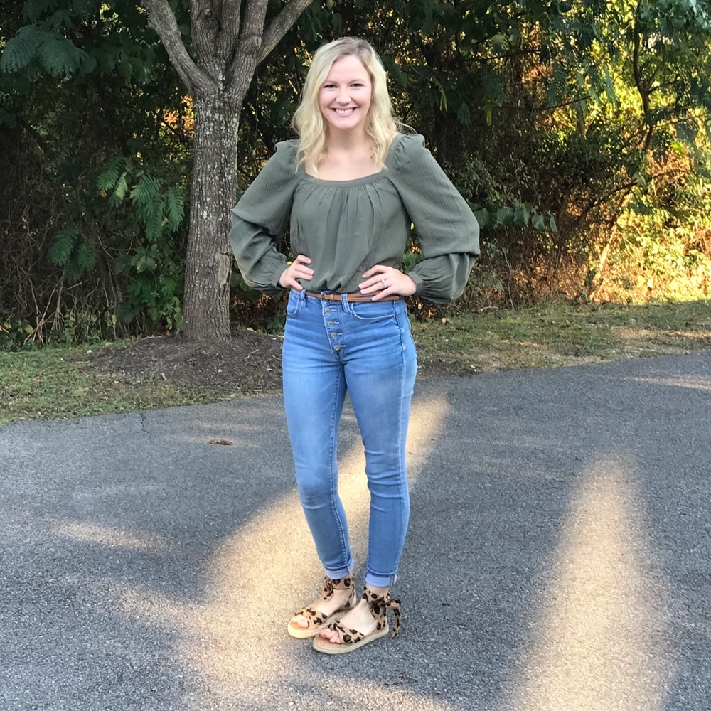 Long sleeve square neck top🍂